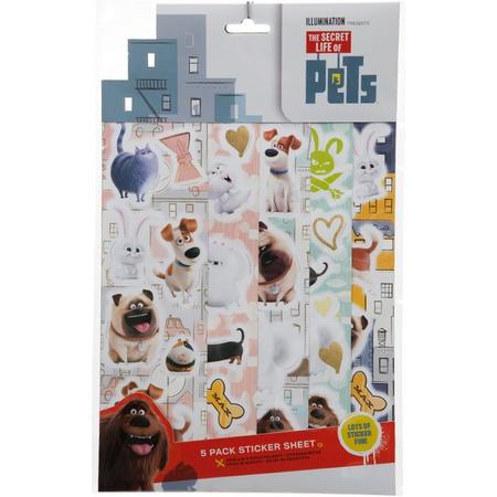 The Secret Life Of Pets Stickervel 5 Stuks