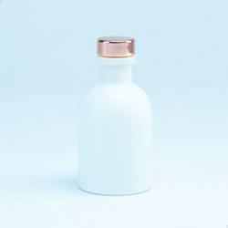 Luxe Flesje WIT met ROSE GOUDEN dop - 6 Stuks - 50ml - Kan gebruikt worden als uitdeelcadeau of doopsuiker