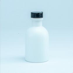 Luxe Flesje WIT met ZWARTE dop - 6 Stuks - 50ml - Kan gebruikt worden als uitdeelcadeau of doopsuiker
