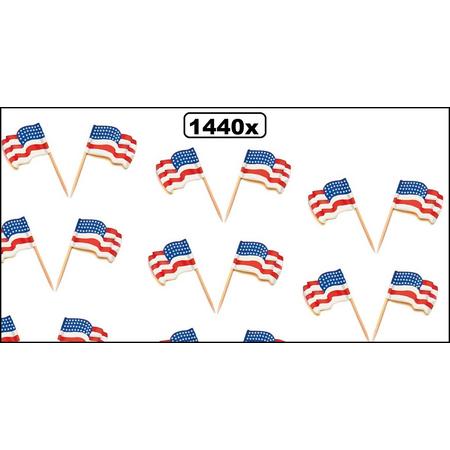 1440x Cocktailprikker wapperende vlag USA