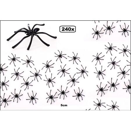 240x Spinnen zwart 5 cm