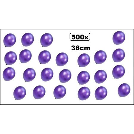 500x Super kwaliteit ballonnen metallic paars 36cm