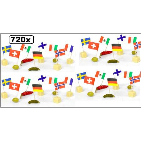 720x Cocktailprikker vlag Internationaal