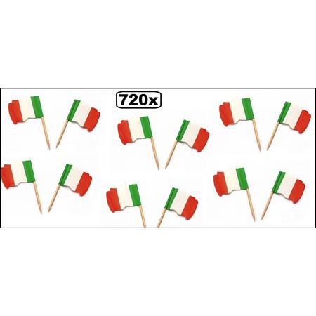 720x Cocktailprikker wapperende vlag Italie