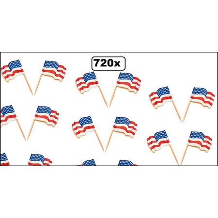 720x Cocktailprikker wapperende vlag USA