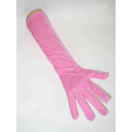 Handschoenen fluweel roze