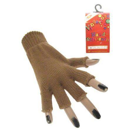 Vingerloze handschoen bruin