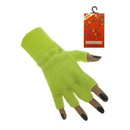 Vingerloze handschoen fluor geel