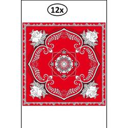 12x Boeren zakdoek rood 63x63 cm