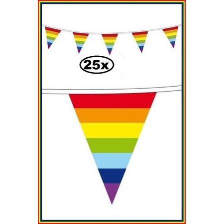 25x Vlaggenlijn Regenboog 10 meter