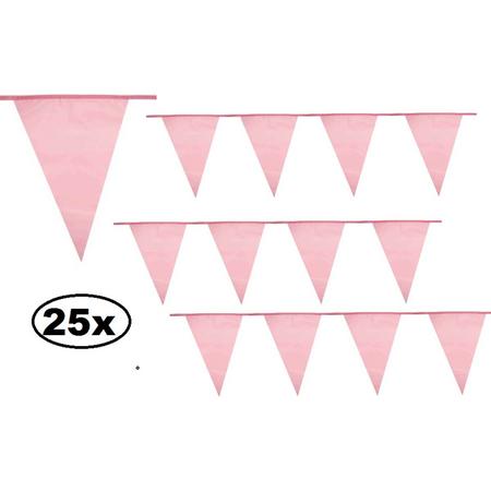 25x Vlaggenlijn roze 10m