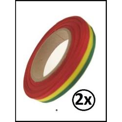 2x Medaille lint rood/geel/groen 25 mtr op rol 10 mm