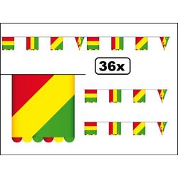 36x Vlaggenlijn karton rood/geel/groen 16x13 cm