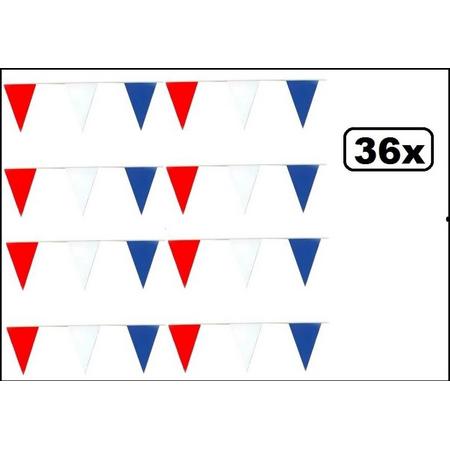 36x Vlaggenlijn rood/wit/blauw 10 meter
