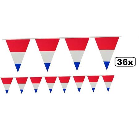 36x Vlaggenlijn rood/wit/blauw Nederland