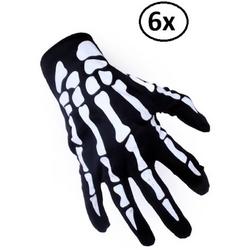 6x paar handschoenen skelet