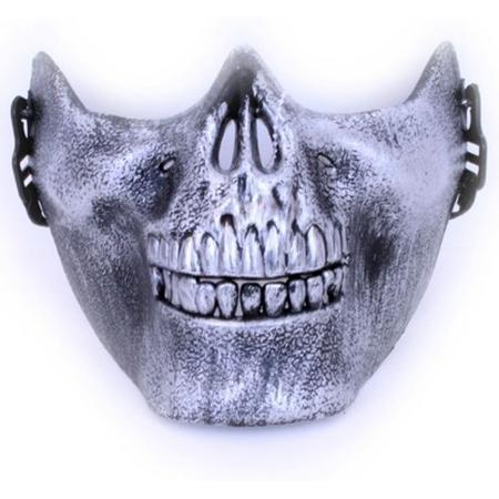 Halfmasker onderkaak skull zilver