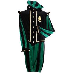 Piet kostuum fluweel Pamplona, zwart groen MAAT L