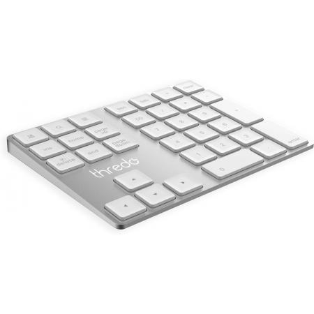 Thredo Draadloos Numeriek Toetsenbord/Keypad/Klavier - Zilver Aluminium – Oplaadbaar