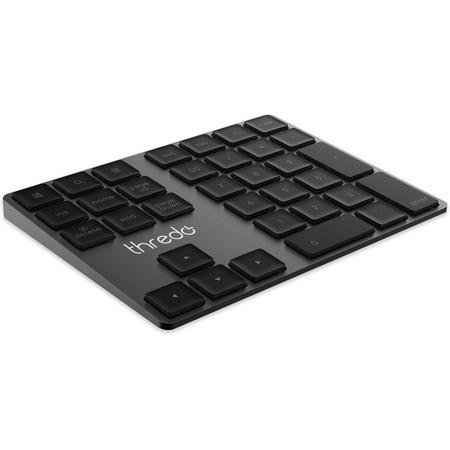 Thredo Draadloos Numeriek Toetsenbord/Keypad/Klavier - Zwart Aluminium - Oplaadbaar