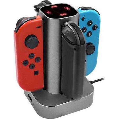 Thredo oplaadstation accessoires voor Nintendo Switch controller - Grijs