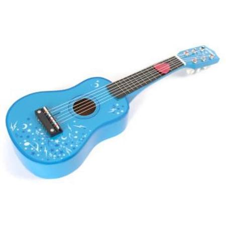 Tidlo blauwe houten gitaar