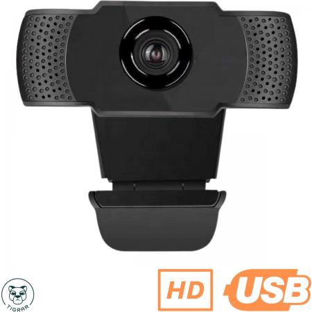 Tigrar Webcam voor PC en Mac – Full HD – met Microfoon – Roteerbaar – Zwart