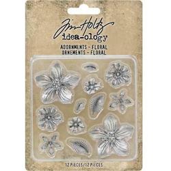 Tim Holtz Idea-ology  Adornments Floral (12pcs) (TH93789)