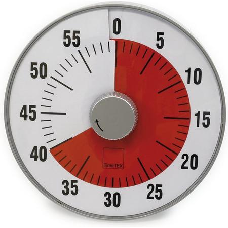 TimeTex Timer 60 min Geluidloos - L (19cm) Rood