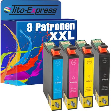 Tito-Express PlatinumSerie PlatinumSerie 8 cartridges XXL compatibel voor Epson TE 502XL Epson workforce WF2860 DWF WF2865 DWF Epson expression home XP5100 XP5105 XP5115 Epson Expression Home: XP-5100 Series / XP-5105 / XP-5115