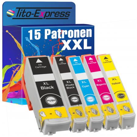 Tito-Express PlatinumSerie PlatinumSerie® 15 inktpatronen XL Compatibel voorEpson 33XL TE3361-TE3364 Black Cyan Magenta Yellow Epson Expression Premium: XP-530 / XP-630 / XP-630 Series / XP-635 / XP-830