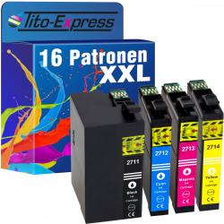 Tito-Express PlatinumSerie PlatinumSerie® 16 inktpatronen voor TE2711 TE2712 TE2713 TE2714 TE-27 XL compatibel met Epson Black Cyan Magenta Yellow