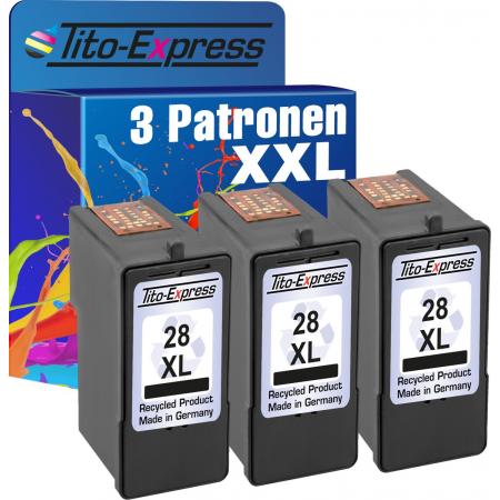 Tito-Express PlatinumSerie PlatinumSerie® 3 cartridges voor Lexmark 28 XL Zwart Z1300 X 2510 X 2520 X 2530 X 2550 Lexmark: X2500 / X2510 / X2520 / X2530 / X2550 / X5070 / X5075 / X5490 / X5495 / Z1300 / Z1310 / Z1320 / Z1350 / Z845