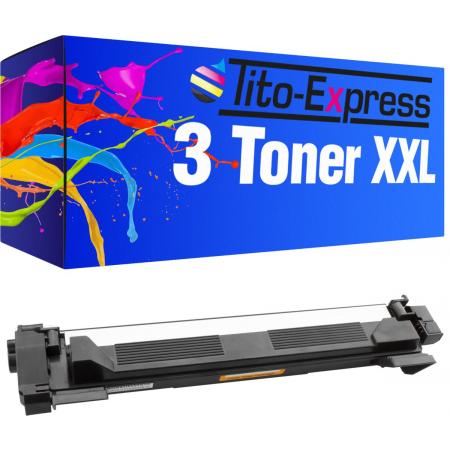 Tito-Express PlatinumSerie PlatinumSerie® 3 x tonercartridge XXL compatibel voor brother TN-1050 HL-1110 HL-1110R HL-1112 A HL-1201 HL 1210W HL-1211W zwart DCP-1510 / DCP-1512 A / DCP-1512 / DCP-1601 / DCP-1610 W / DCP-1612 W / DCP-1616 NW /