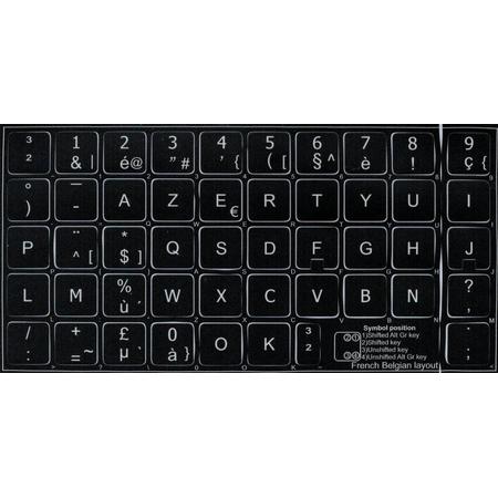 Azerty Keyboard Sticker Belgisch Zwart (14mm X 14mm)