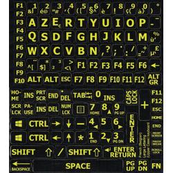 Azerty Stickers - Low Vision - Zwart Met Gele Letters