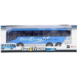CARS&TRUCKS Blauwe reisbus 32cm frictie