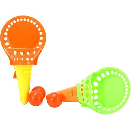 Toi-Toys Balspel met 3 ballen oranje / geel 18 cm - Buiten Water Speelgoed