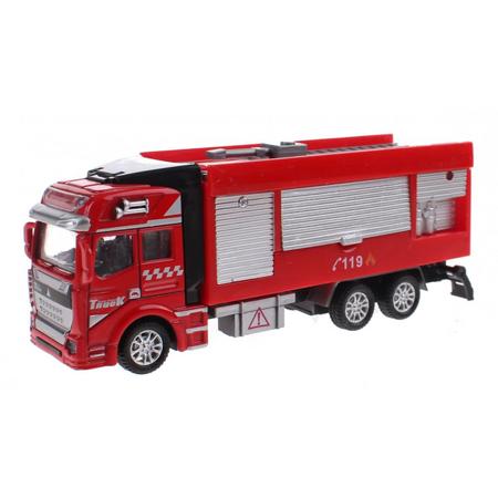 Toi-toys Brandweerwagen Diecast Friction Rood 19 Cm