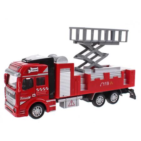 Toi-toys Brandweerwagen Friction Diecast Rood 19 Cm
