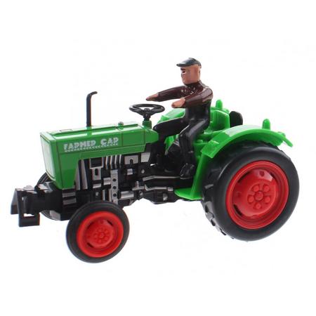 Toi-toys Farmer Tractor Pull Back Diecast 10 Cm Groen