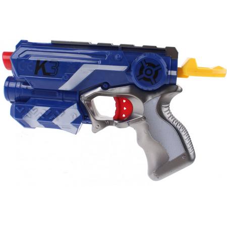 Toi-toys Foam Blaster K3 Pistool Met Darts 18 Cm Blauw 3-delig