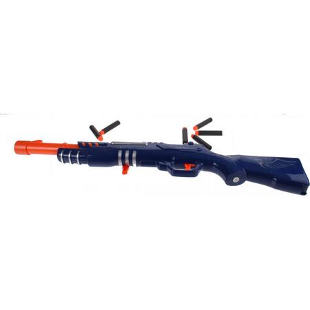 Toi-toys Foam Shotgun Geweer Met Darts 60 Cm Blauw