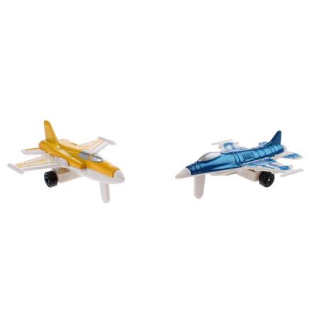 Toi-toys Sky Fighter Vliegtuigjes Diecast 7 Cm Blauw/geel