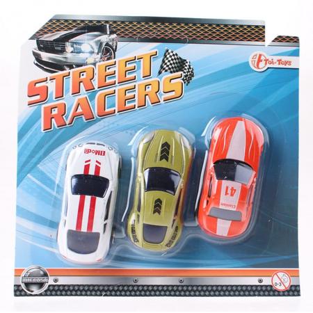 Toi-toys Street Racers Diecast 3 Stuks 6,5 Cm