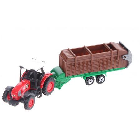 Toi-toys Tractor Met Aanhanger Rood