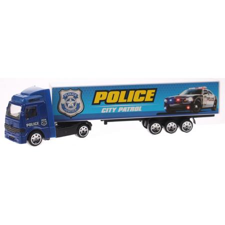 Toi-toys Vrachtwagen Met Oplegger Diecast Blauw 20 Cm