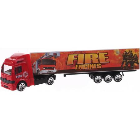 Toi-toys Vrachtwagen Met Oplegger Diecast Rood 20 Cm