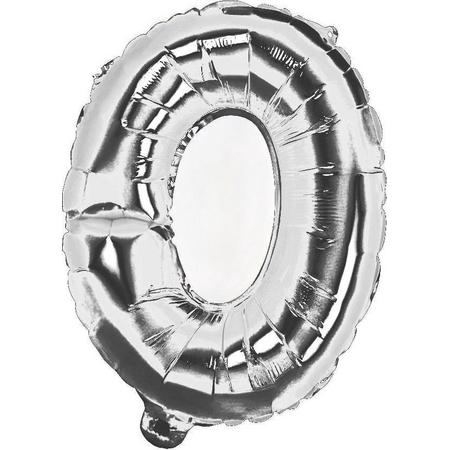 Tom Cijferballon 0 Folie 35 Cm Metallic Zilver