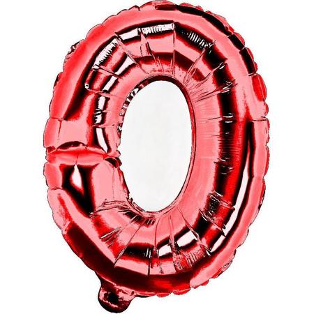 Tom Cijferballon 0 Folie 90 Cm Metallic Rood